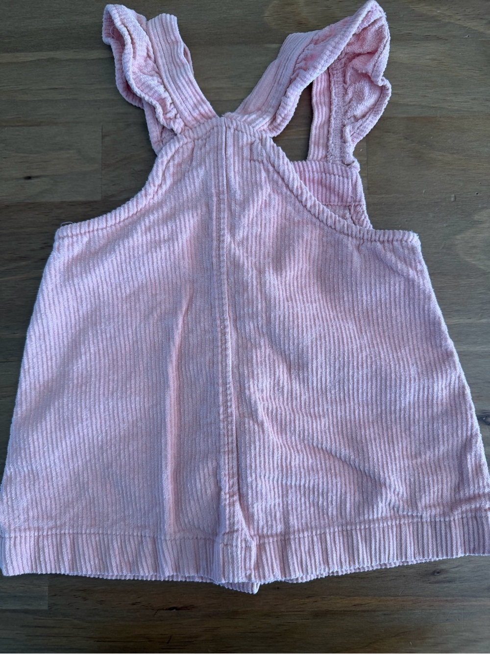 Pink Corduroy Button-Front Pinafore Dress with Floral Long-Sleeve Top 12/18M - Picture 6 of 10